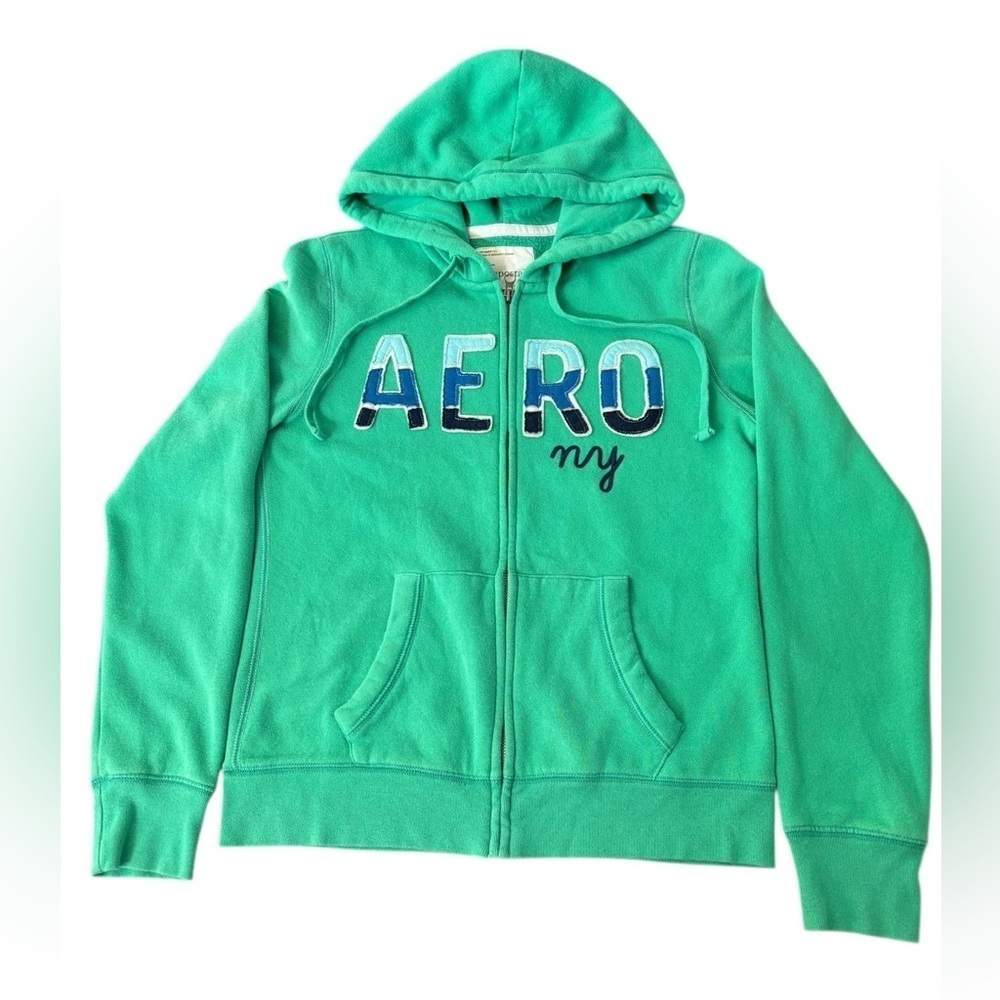 Aeropostale L Green Full Zip Hoodie AERO NY Logo New No Tags